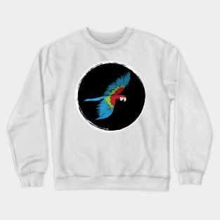 Artwork of Scarlet Macaw Parrot in Flight II Crewneck Sweatshirt